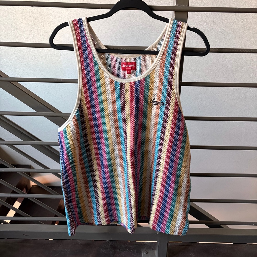Supreme knit rainbow tank top | summer casual streetwear blograp